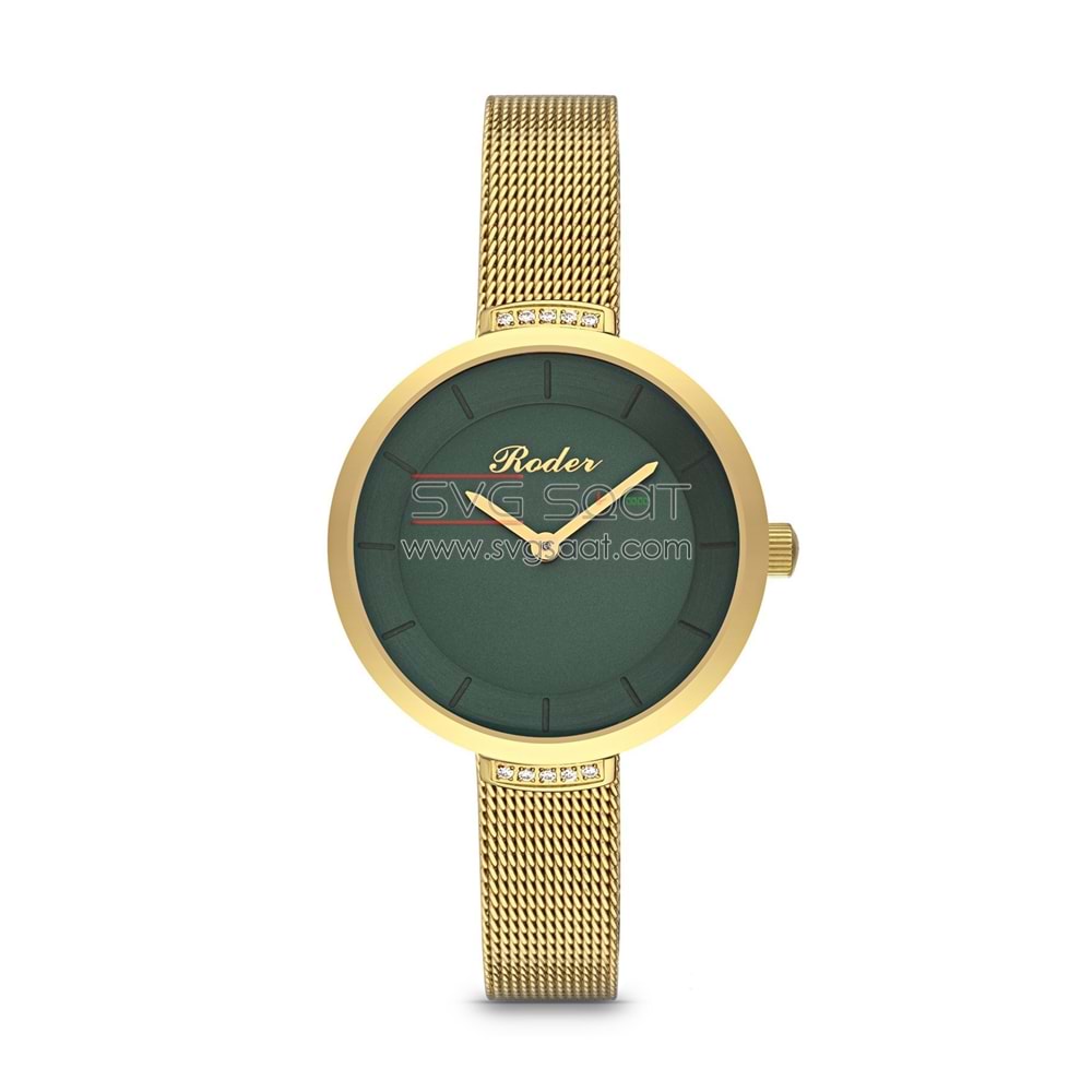 Roder 7210 Gold Klasik Bayan Kol Saati - Yeşil
