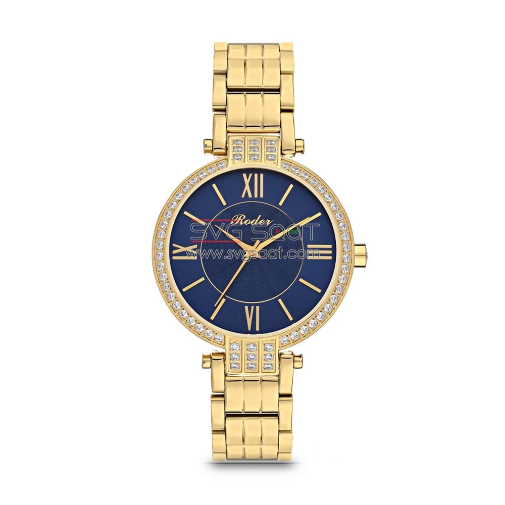 Roder 7220 Gold Klasik Bayan Kol Saati - Mavi