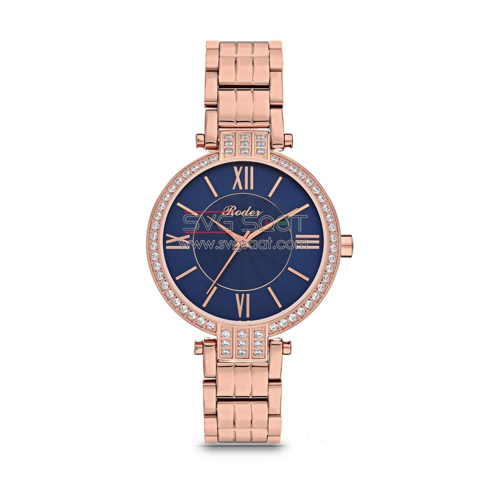 Roder 7220 Rosegold Klasik Bayan Kol Saati - Mavi