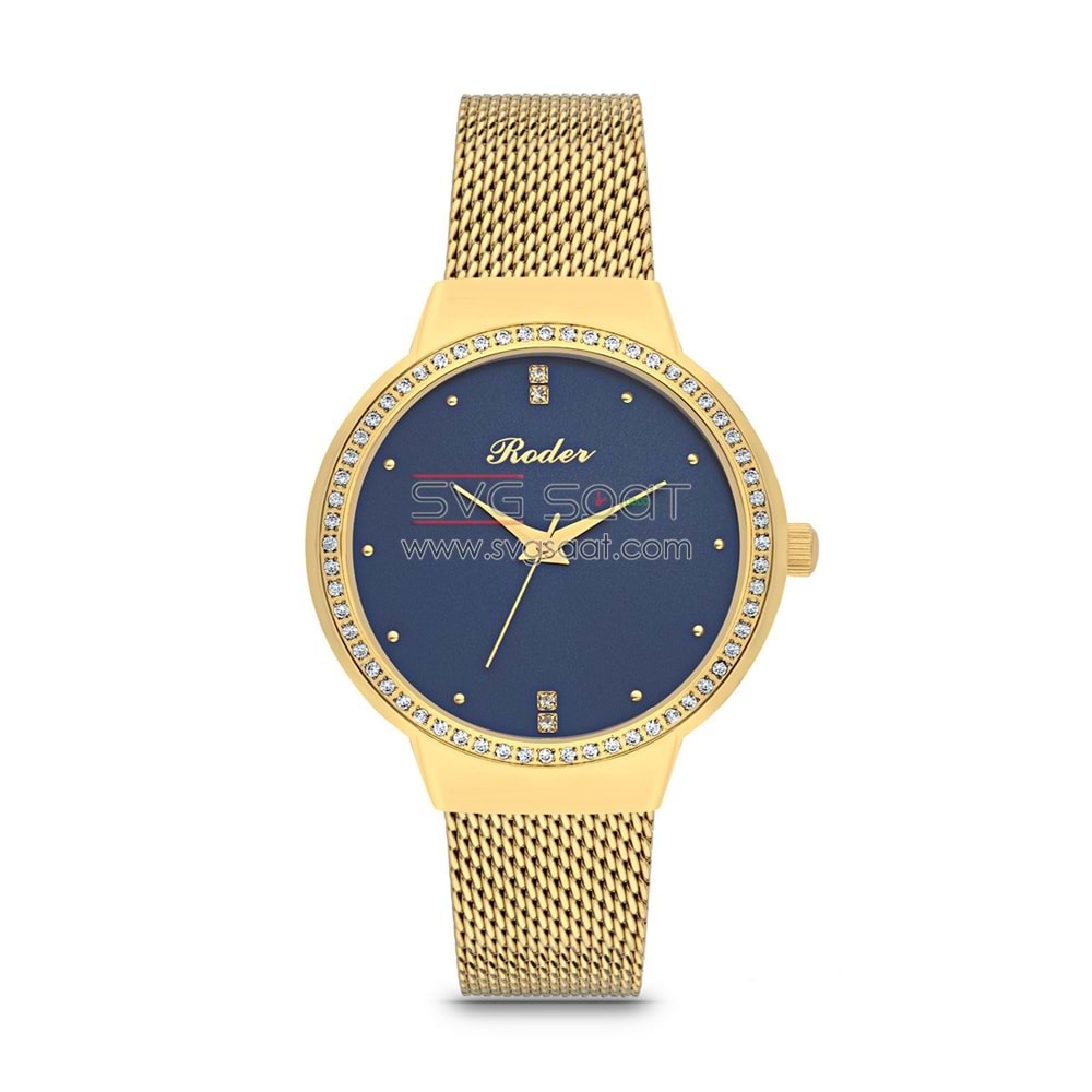 Roder 7240 Gold Klasik Bayan Kol Saati - Mavi