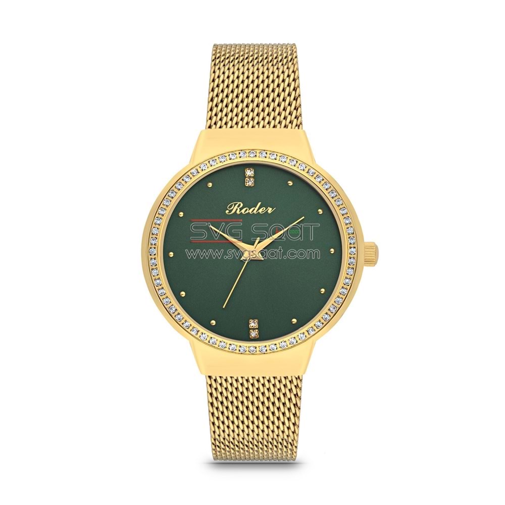 Roder 7240 Gold Klasik Bayan Kol Saati - Yeşil