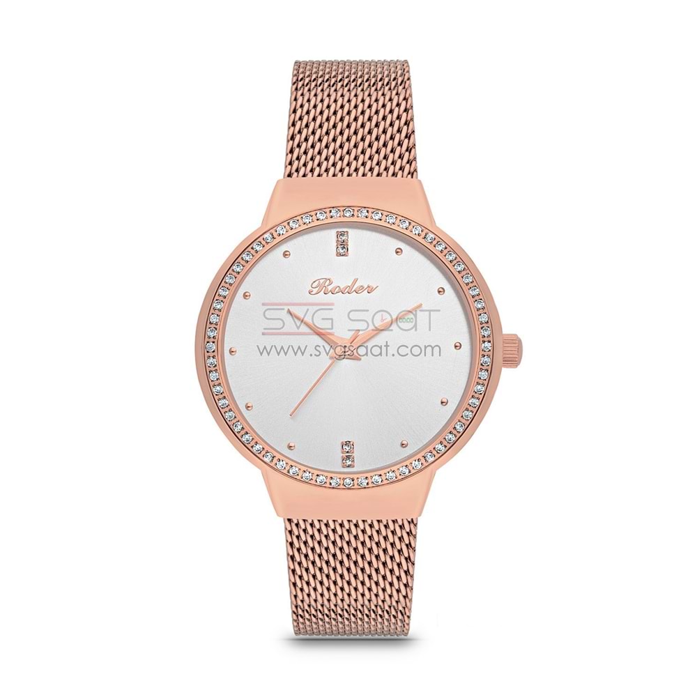 Roder 7240 Rosegold Klasik Bayan Kol Saati - Beyaz