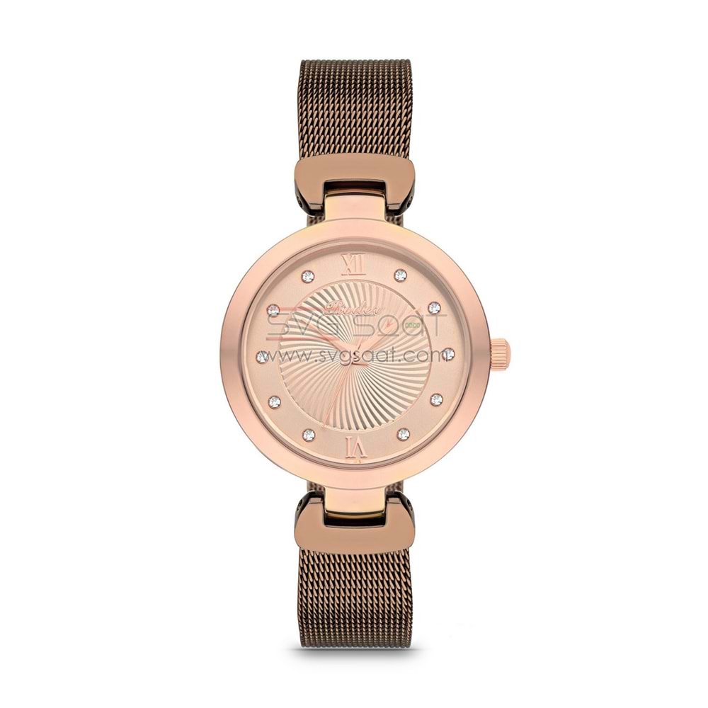 Roder 7250 Rosegold Klasik Bayan Kol Saati - Kahverengi - Tek Beden