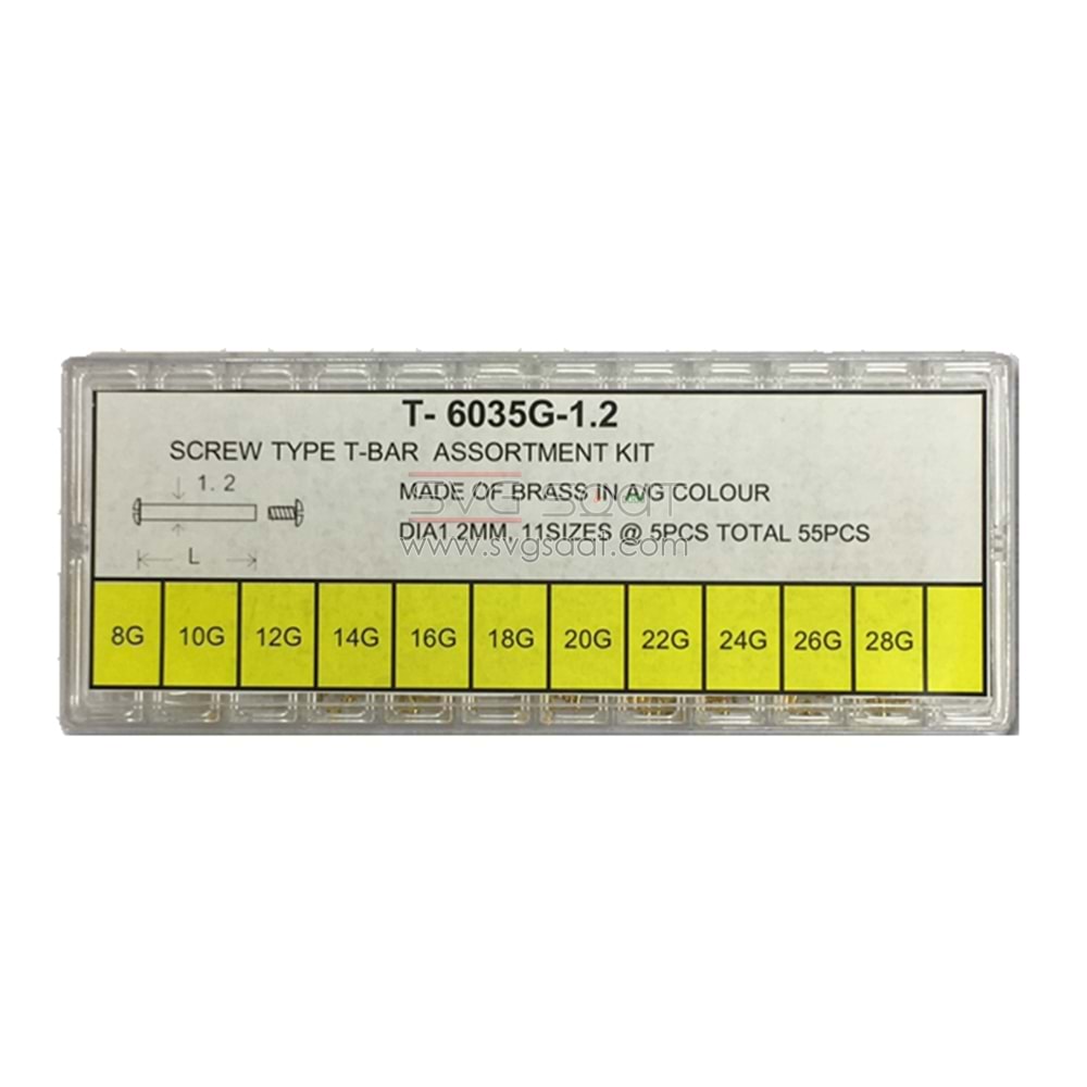 T -6035G 1,2 Vidalı Pim Set (gold)