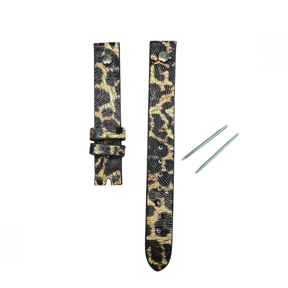 D1001S Karışık Desenli Kordon - Leopar Gold Metal Baskılı - 14MM